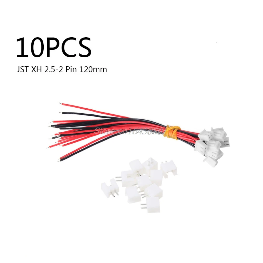 

10 Sets JST XH 2.5-2 Pin Battery Connector Plug Female & Male with 120MM Wire New Drop shipping
