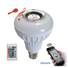AC100-240V 12W B22 LED RGB White Wireless Bluetooth Speaker Light Bulb Music Playing Audio Lamp With 24 Keys Remote Control