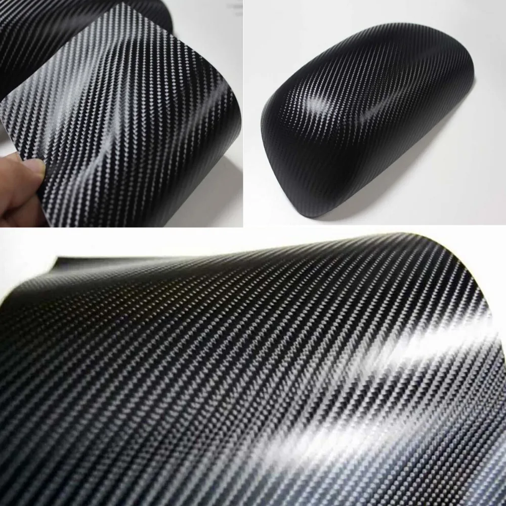 Карбоновая виниловая черная 4D 30x100 см цветная глянцевая пленка из углеродного