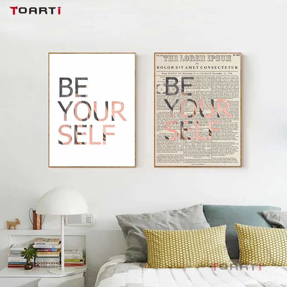 Be Yourself цитаты винтажные плакаты розовая тема на высоком каблуке настенная