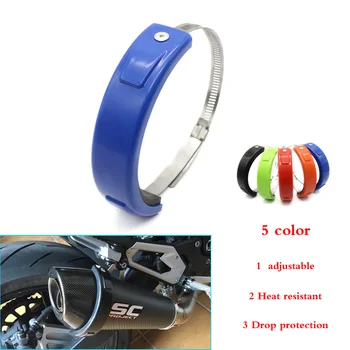 

Motorcycle Accessories Universal Fit 100MM-140MM Oval Exhaust Protector Can Cover For BMW F650GS F700GS F800GS F800R Black