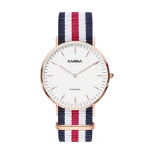 CASIMA Men s Dress Watch Casual Classic Quartz WristWatch Business Analog Watches Multicolor Striped Nylon Band