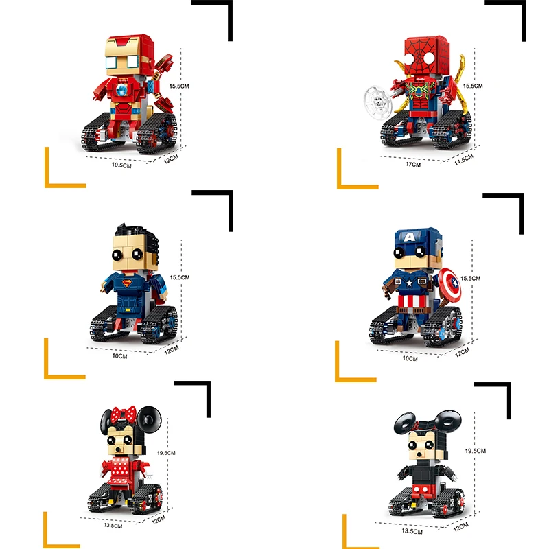 

Disney figures legoe building blocks Micky Minnie spider-man iron man captain American compatible legoINGes Electric toy