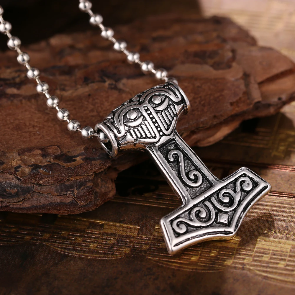 New 2016 Men Thor Hammer Pendant Choker Necklace Colar Rock Style