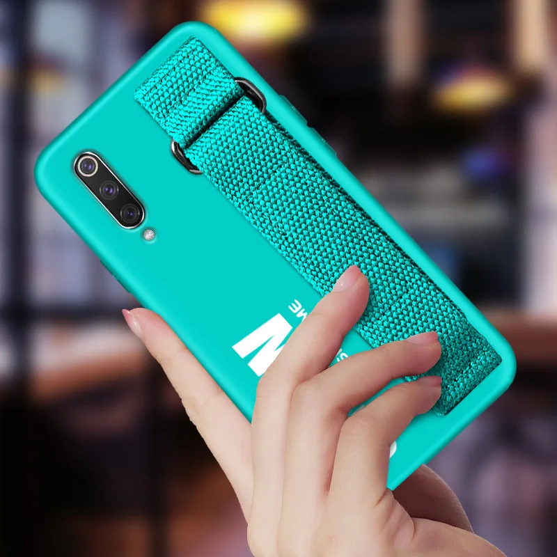Case For Xiaomi Mi 9 SE 8 Lite Pro 6 6X A2 5X A1 Max 2 3 Mix 2S 3 Mi9 9SE Case Soft Silicone Matte Back Cover Hand Strap Case