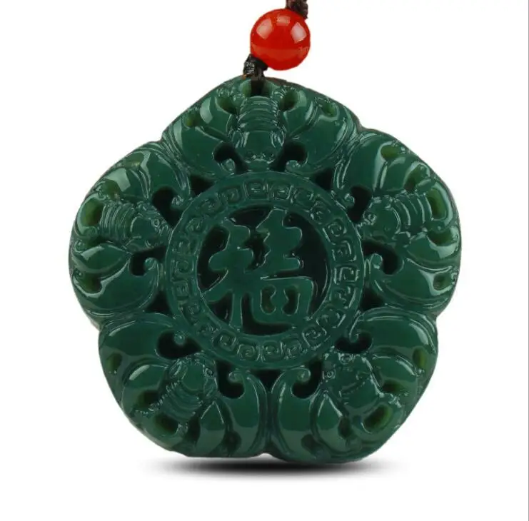 Натуральный нефрит из Хейтана QINGYU нефрита бренда пять благословения jade pendnat