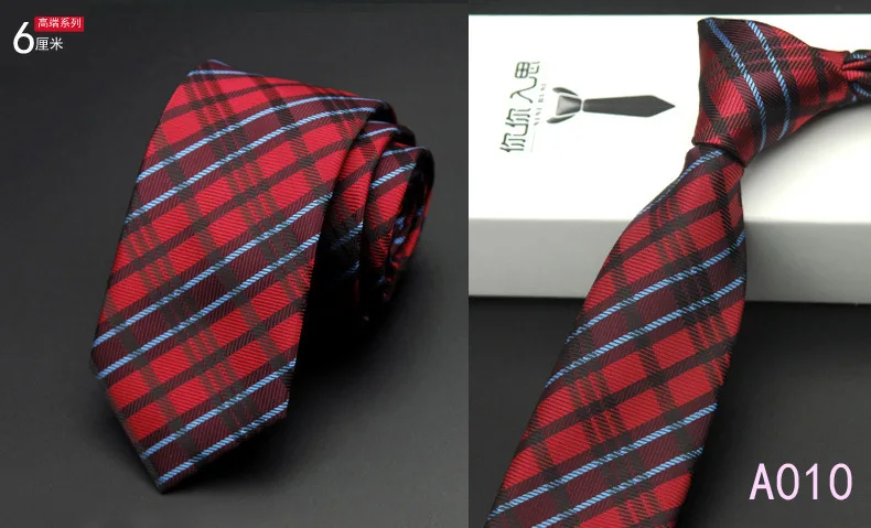 6 см галстуки для мужчин, обтягивающий галстук, свадебное платье, галстук, модный клетчатый галстук, деловые галстуки для мужчин, тонкая рубашка, аксессуары, Лот - Цвет: 44