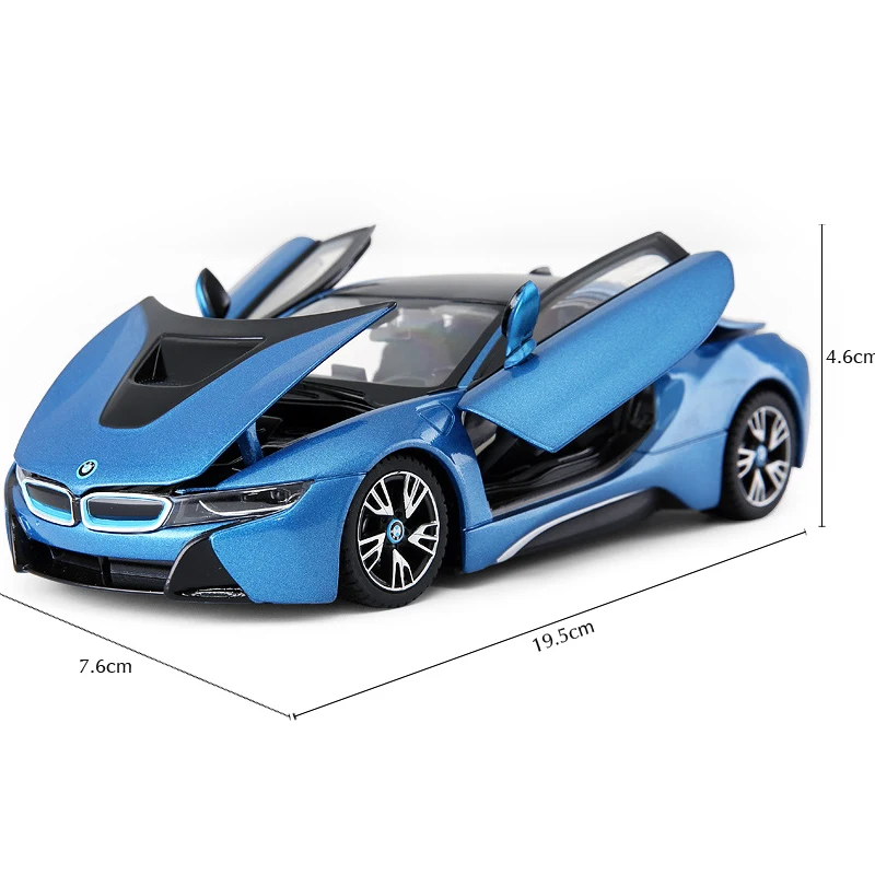 Goedkoop Rastar Bmw I8 Diecast Speelgoed Auto Model Hot Originele Diecasts Metal Voertuigen Gratis Wiel 124 Collectible Speelgoed Voor Jongen Verjaardag gift