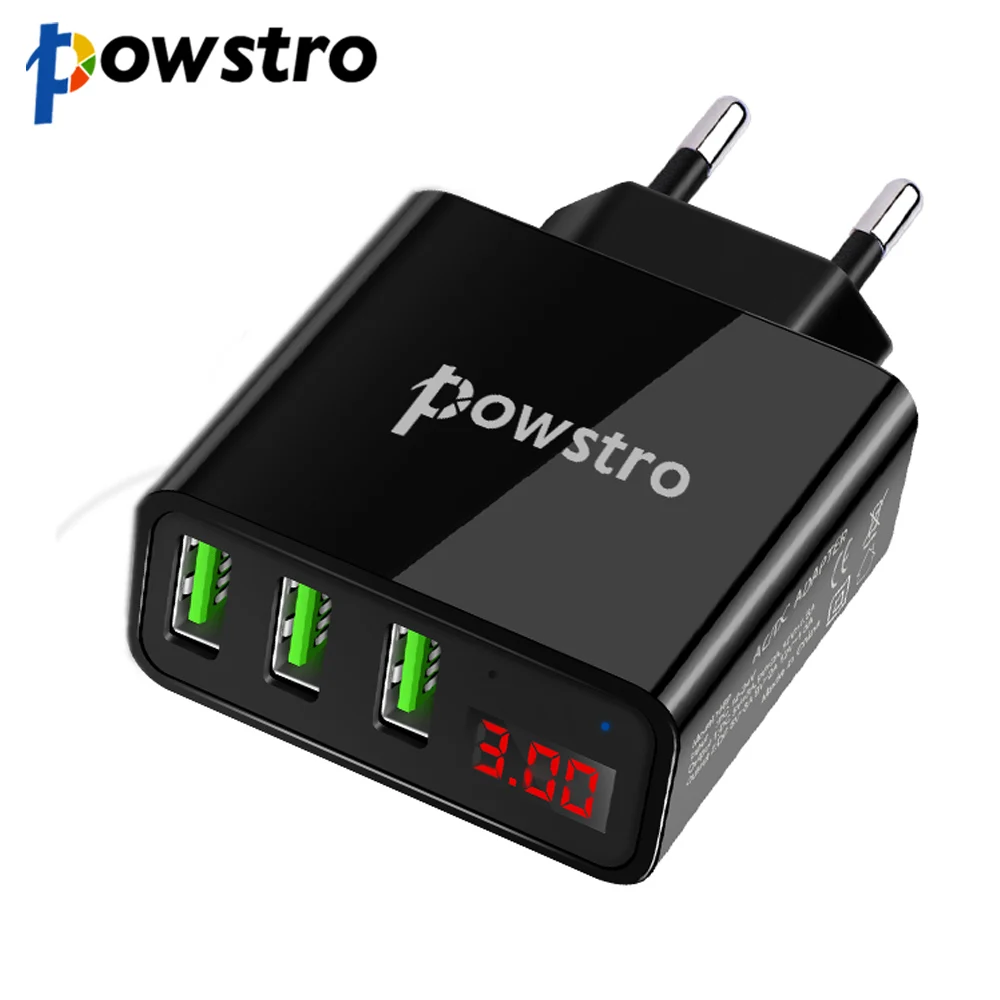 Универсальное сетевое зарядное устройство Powstro с 3 USB портами 5 В А|Зарядные