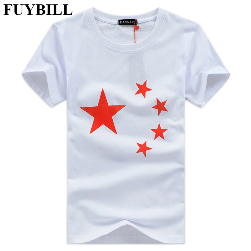 

FUYBILL New Style China National Flag S-5XL Short Sleeve Clothing Men's T-Shirt Brand Man T-Shirt Round Neck T-Shirt Men and Boy
