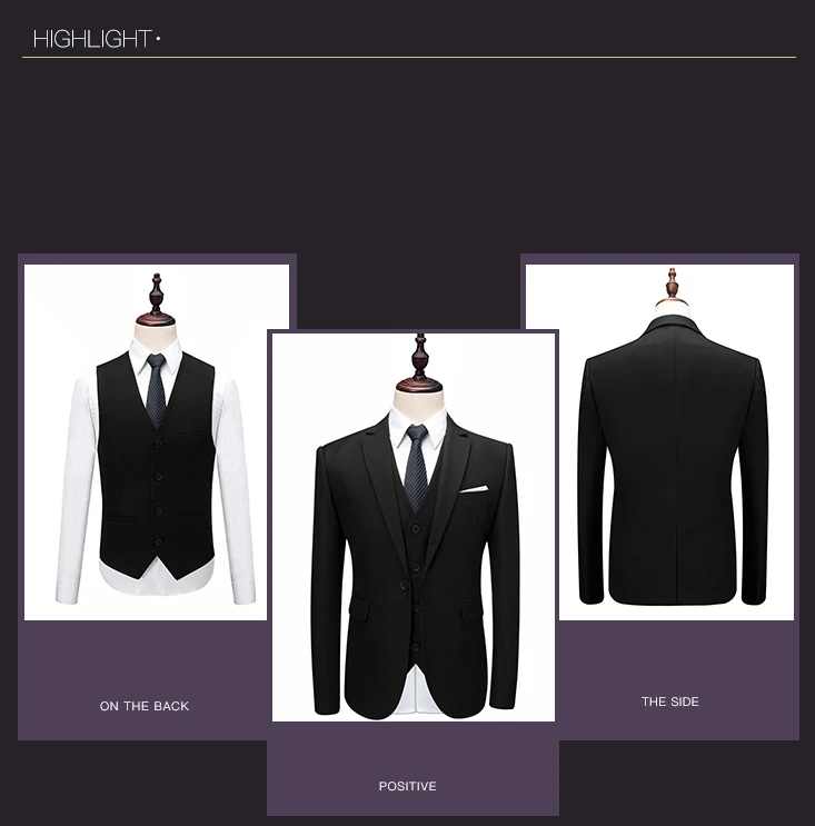 MarKyi, высококачественные костюмы из 3 предметов(пиджак+ брюки+ жилет), черный классический костюм для мужчин, Terno Masculino, приталенный мужской деловой костюм