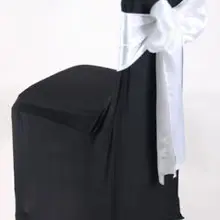 10 шт./лот белый атлас Чехлы для стульев Sash Луки " x 106" Банкет Свадебный декор