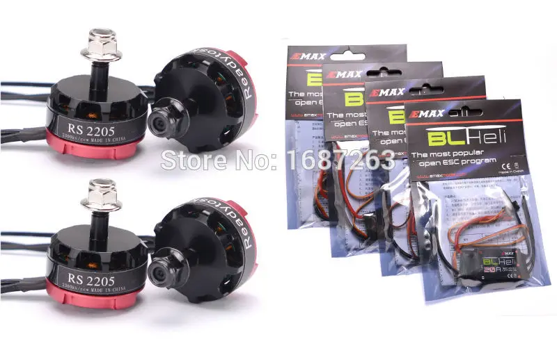 

RS2205 2300KV CW CCW 2205 Motor + 20A BL BLHeli ESC Electronic Speed Controller for ZMR250 Quadcopter