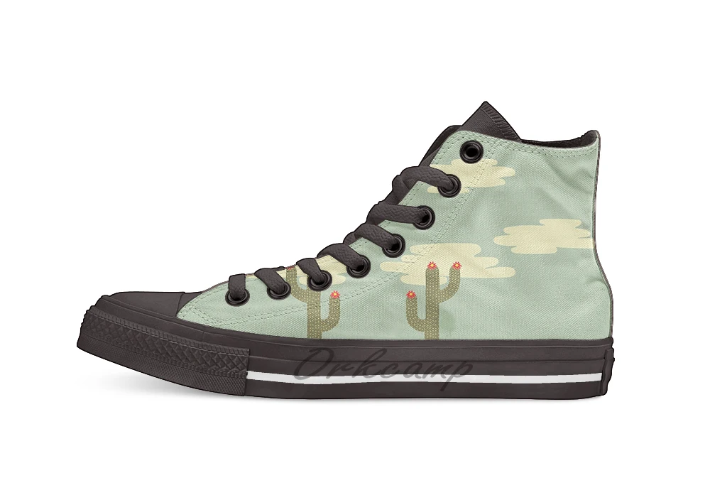 

Desert Wasteland Unisex High Top Canvas flat Casual Custom shoes Drop Shipping