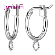 Элегантные круглые серьги-кольца DIY аксессуары 925 пробы серебряные ювелирные изделия для женщин гладкие высокое качество 2 шт/1 пара