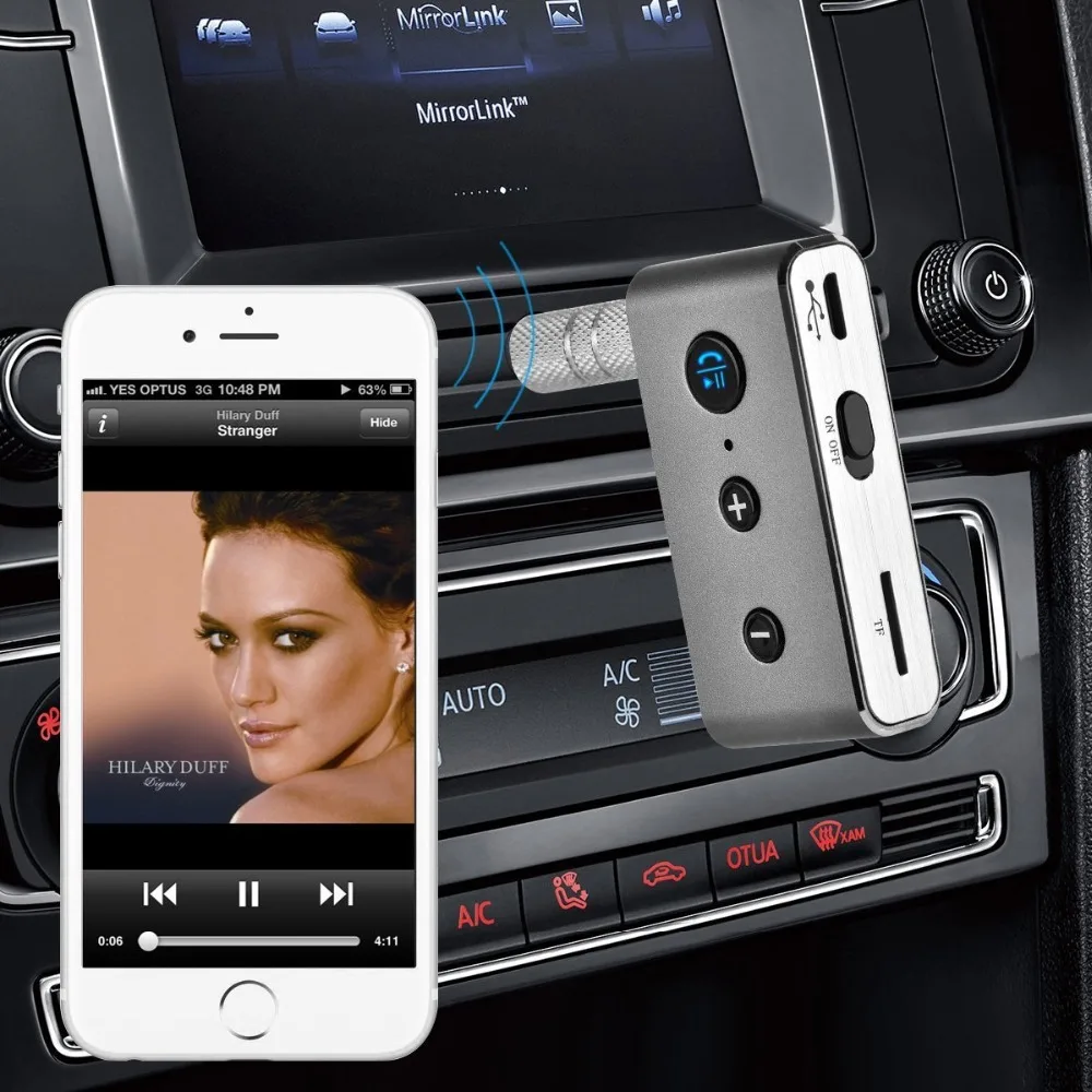 Bluetooth приемник автомобильный адаптер, беспроводной Bluetooth 4,2 автомобильный стерео выход Поддержка TF карты все металлические оболочки