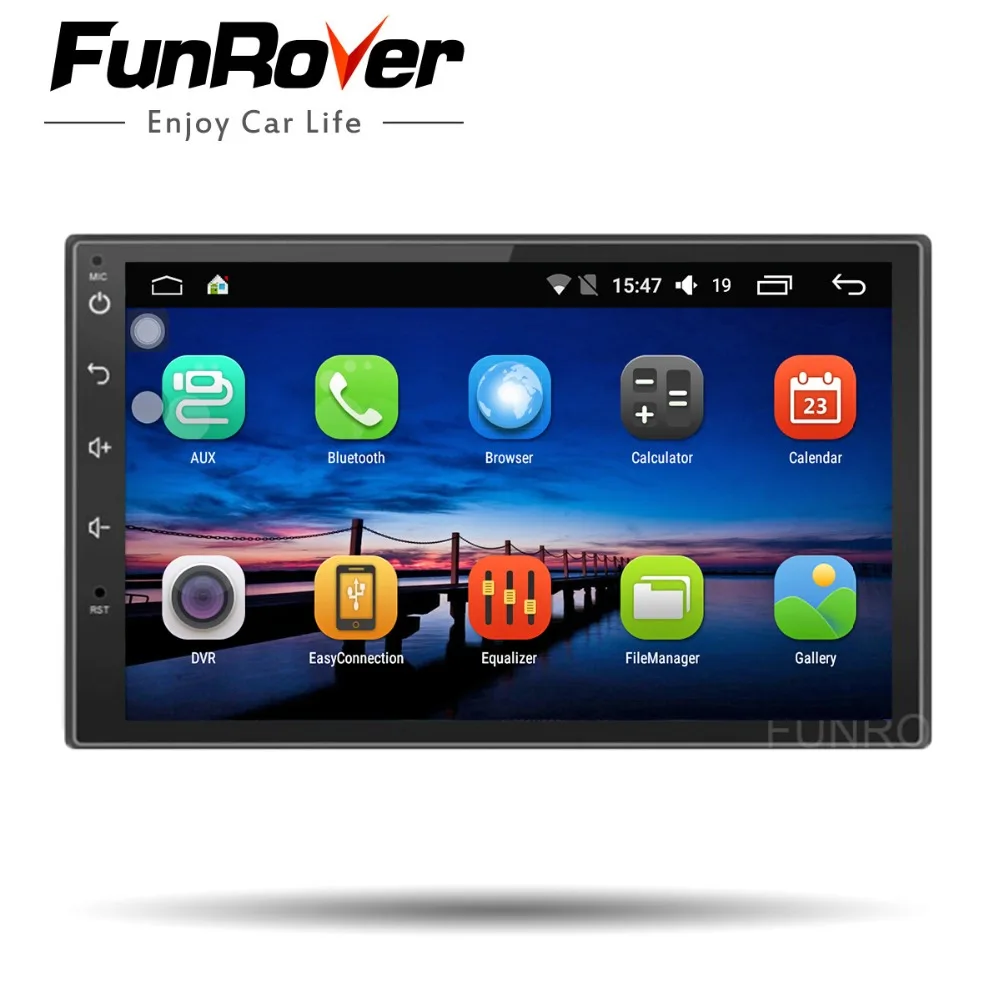 

Funrover Universal 2 Din Android 8.0 Car Dvd Player Navigation GPS wifi Bluetooth radio quad Core RDS stereo multimedia no dvd