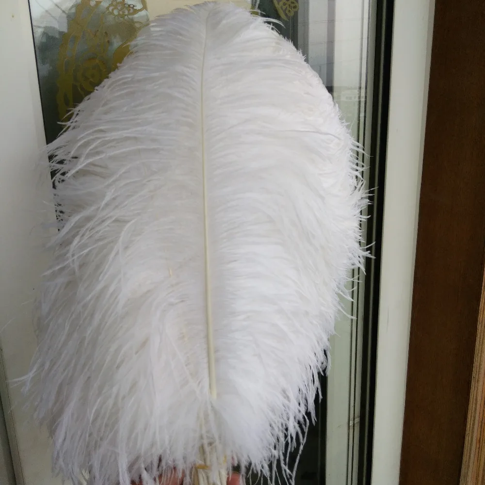 ; красивые белые страусоые преья 100 штук 16-18 дюймов/40-45 см для свадебных торжеств украшения