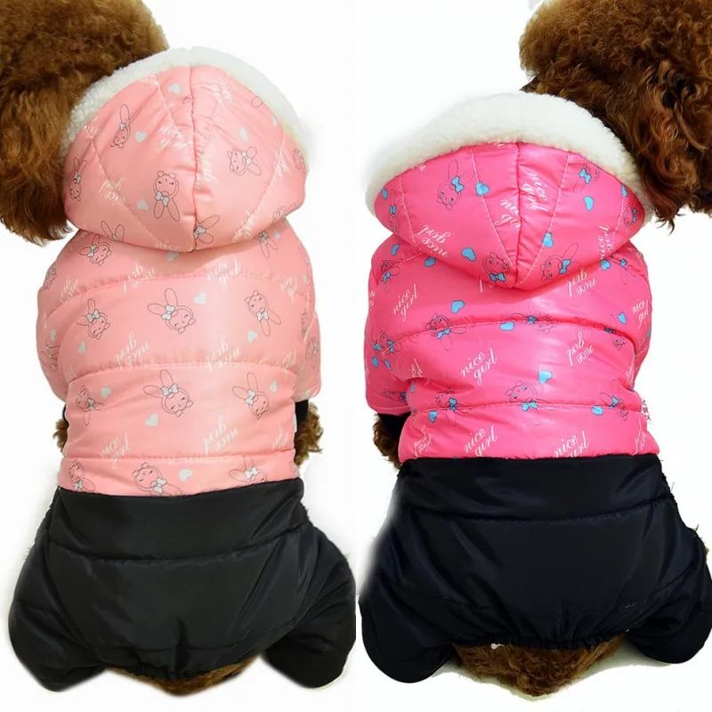 Thickening Of Dog Down Jacket Large Size Winter Dog Clothes Pet Coat Clothing Hooded Jumpsuit