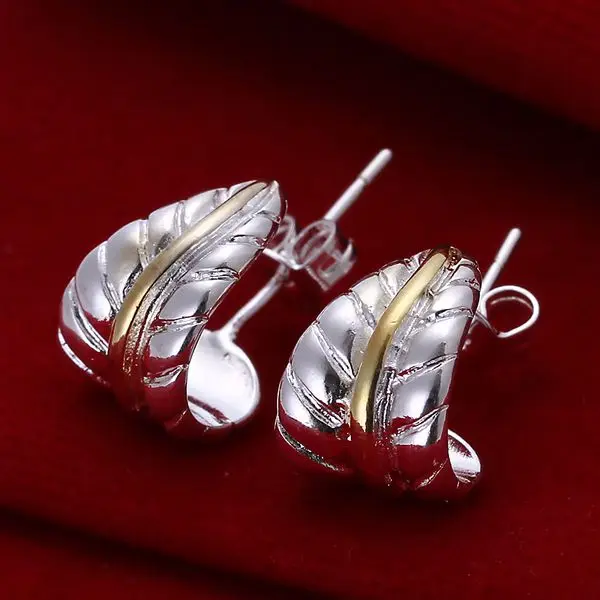 

Fashion silver plated Earring for Women 925 jewelry silver plated For Women Leather Earrings E039 /IPJHRSSRE039
