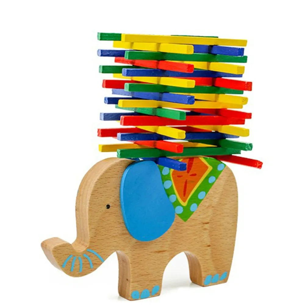Cute Cartoon Animal Educational Balancing Wooden Math Toys Elephant Camel Game Wood Balance Montessori Toys Baby Math Kids