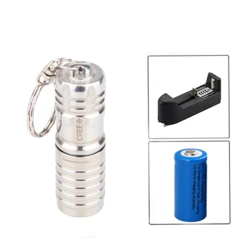

1200Lm Mini Flashlight Torch XML T6 Keyring Keychain Light CR123A for Hunting
