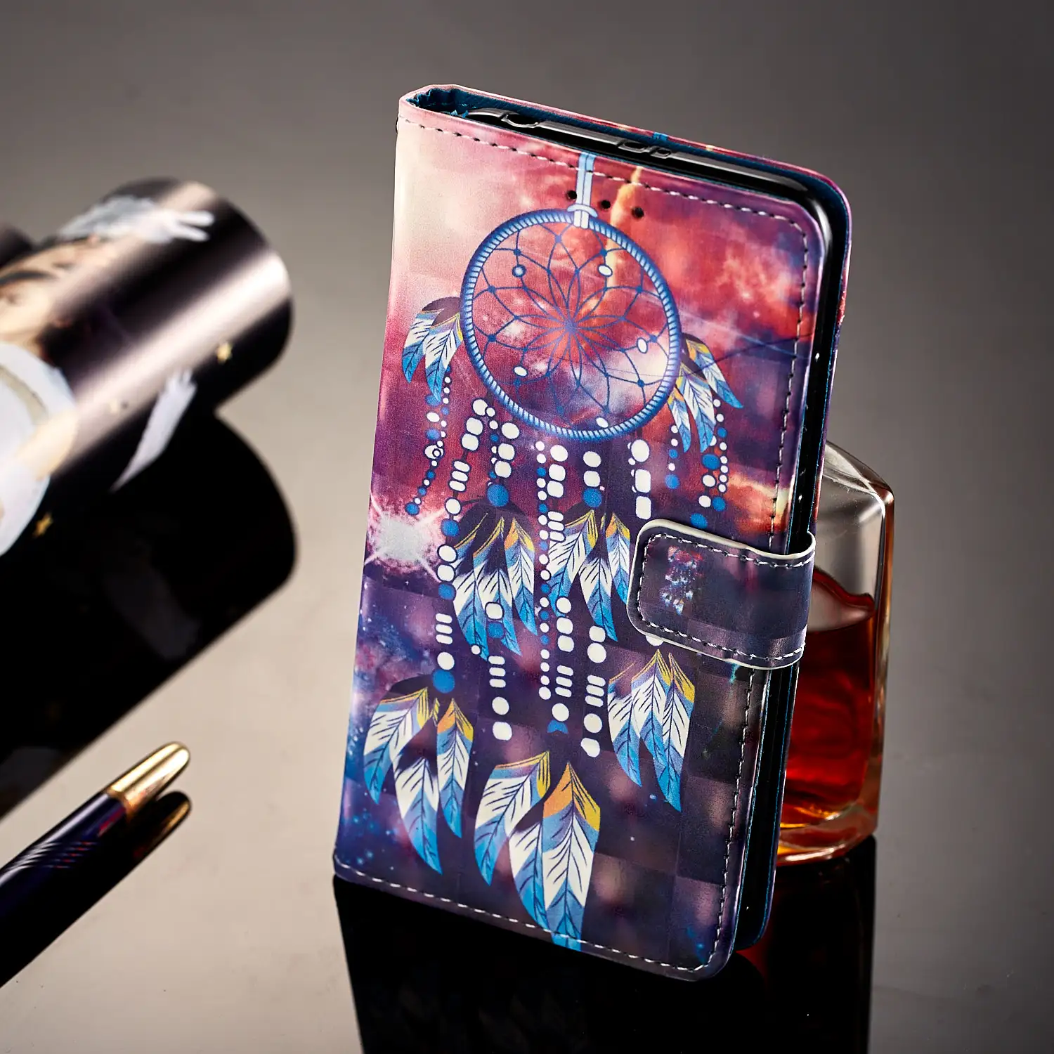 Роскошный чехол-бумажник из искусственной кожи с 3D рисунком для Xiaomi Redmi 4A 4X 5A 5X Note