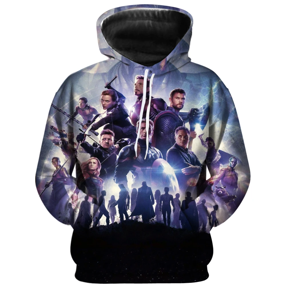 

2019 New Avengers 4 Clothing 3D Hoodie Men's Hooded Avengers No Zipper End Game Turtleneck Sweatshirt Cool Costume