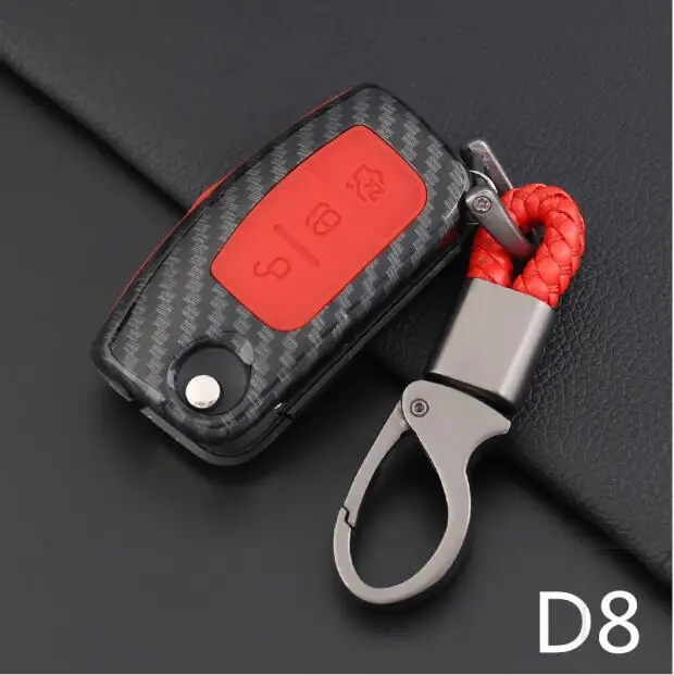

Carbon Fiber Car Styling Key Remote Key Fob Case Cover Keychain for Ford Fiesta Focus 3 4 MK3 MK4 Mondeo Ecosport Kuga Focus ST