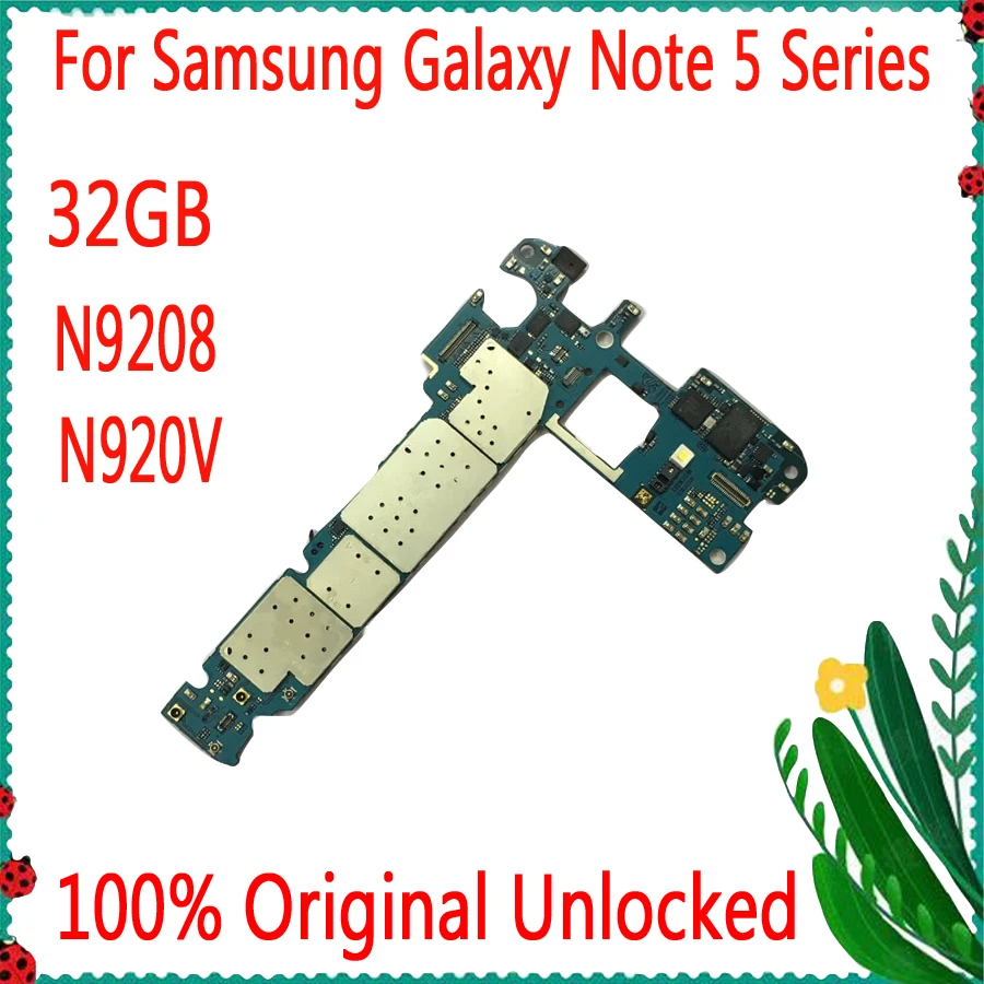 Оригинальная разблокированная материнская плата 32 ГБ для Samsung Galaxy Note 5 N9208/N920V
