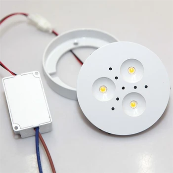 

Free shipping White/Silver Shell Super Bright 9W LED Puck light 3x3W CREE LED Puck lamp 800lm led cabinet bulb lamp 50pcs/lot