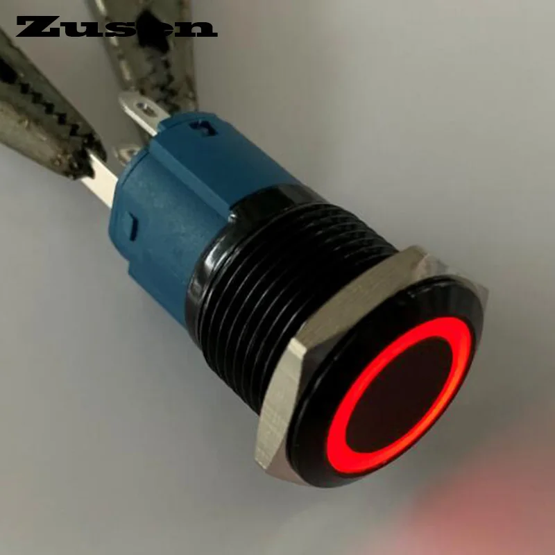 Zusen 16 мм кольцо с подсветкой фиксирующая кнопка (ZS16F 11ZE/R/12V/A|Выключатели| |