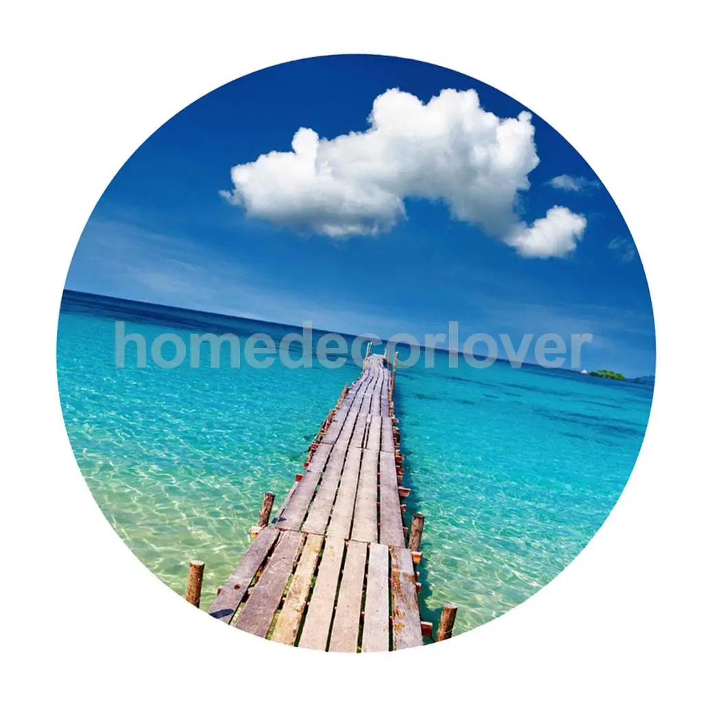 60cm Round 3D Desktop Table Top Countertop Furniture Protection Film Table Sticker PVC Film Decal Murals Cover Film	