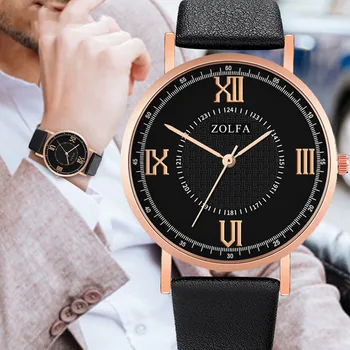 

Unisex Texture Creative Simple Casual Quartz Retro Watch Rose Gold Leather Strap Crystal Watch WristWatch relogio masculino