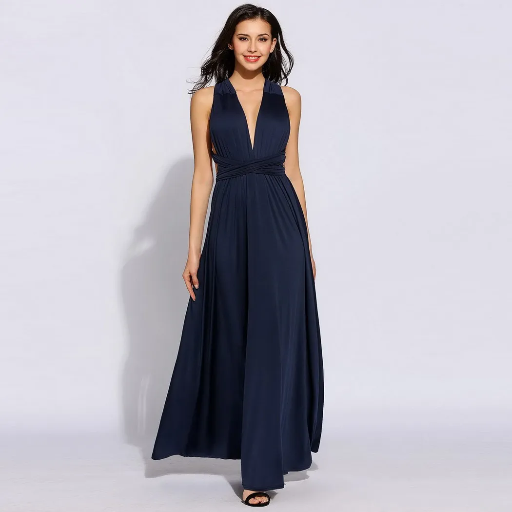 Gaun Pesta Backless V neck Sexy 