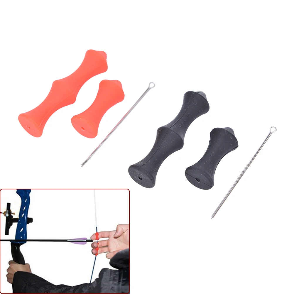 

1Set/2pcs Soft Silicon Bow String Protector Gear Hunting Archery Target Recurve Bowstring Finger Guard Sever Outdoor shooting