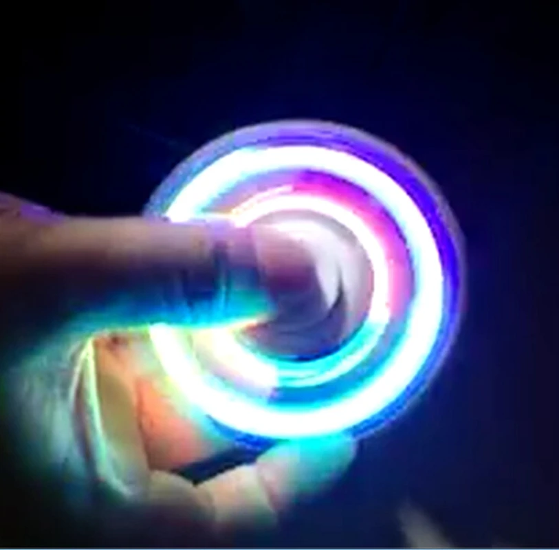 Aluminum Alloy LED Hand Spinner Anti Anxiety Fidget Toy EDC Tri Spinner For Adult Kids Gift