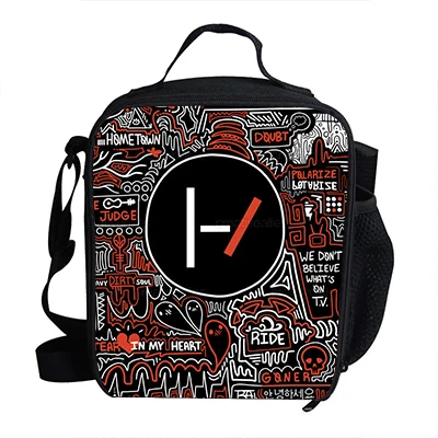 Модные Twenty One Pilots печать Термальность изолированные обед Термосумка для девочек и мальчиков дети Пикник сумки на плечо для закусок