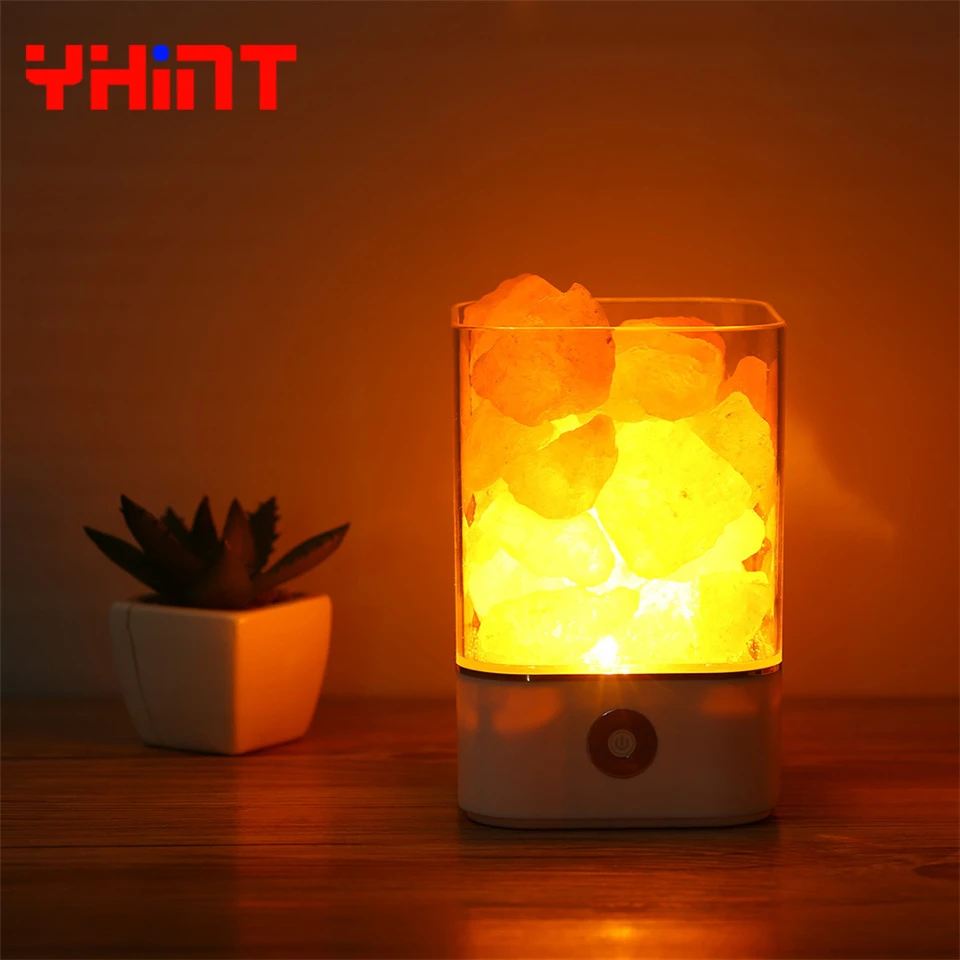 Luminaria USB кристалл лава лампа натуральная ГИМАЛАЙСКАЯ СОЛЬ светодиодный ночник