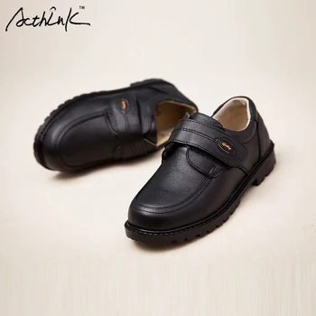 ActhInK New Kids Genuine Leather Wedding Dress Shoes for Boys Brand Children Black Wedding Shoes Boys