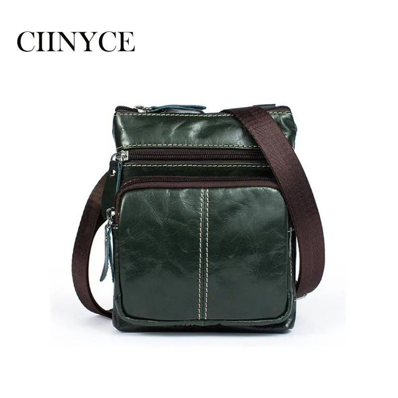 

Korean Version of the Retro Brand Genuine Leather Men's Bag Grain Cowhide Business Leisure Men's One-Shoulder Crossbody Bag Male