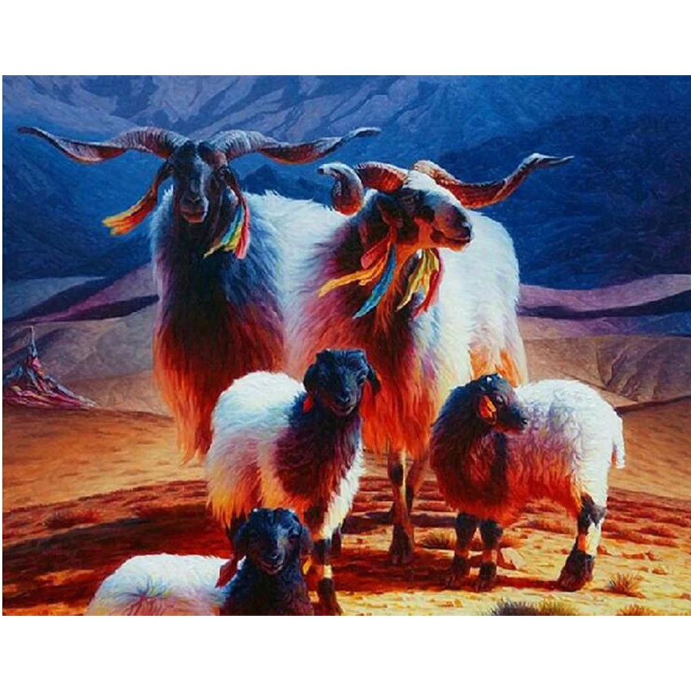 

DIY Diamond Painting "Animal sheep" Animal Pattern Full Square / Round Diamond Embroidery Needlework, Diamond Mosaic decor YU957