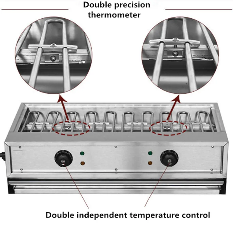 Нержавеющая сталь Электрический гриль для барбекю Рабочий стол для производства Бездымная печь для барбекю кебаб устрицы обжарки Отдых на природе