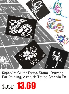 6pcs/Set Henna Tattoo Stencil Mehndi Aribrush Templates for Women Body Paint Indian Tattoo Stickers New Designs Kit 6 Patterns