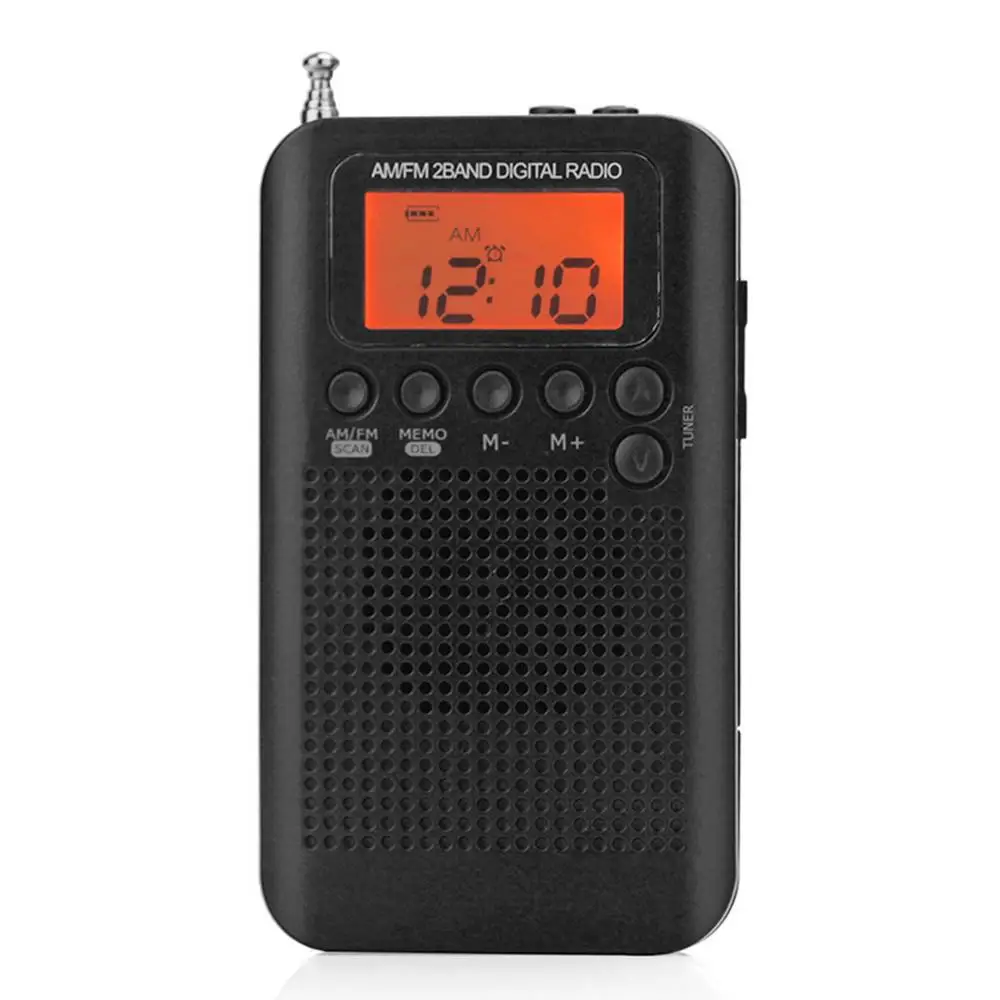 

Outdoor Portable AM/FM Stereo Radio HRD-104 Pocket 2-Band Digital Tuning Radio Mini Receiver Outdoor Radio with Earphone Lanyard