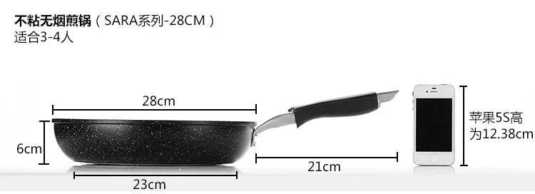 20 см Антипригарная посуда каменный слой сковорода кастрюля маленькая сковорода для яичницы общего использования для газовой и индукционной плиты