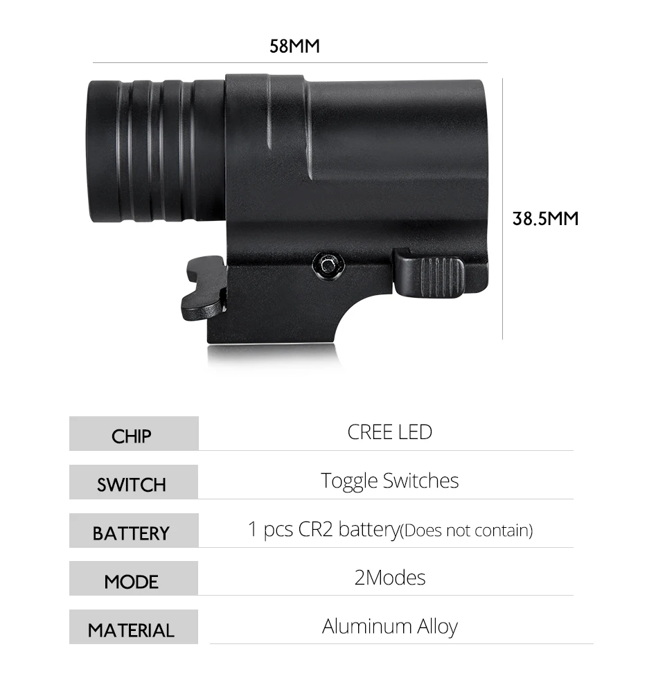 Powerful Tactical Flashlight Mini Weapon Gun Light 400 Lumen Airsoft Pistol Lantern LED Flashlight Torch For Hunting Flash Light (3)
