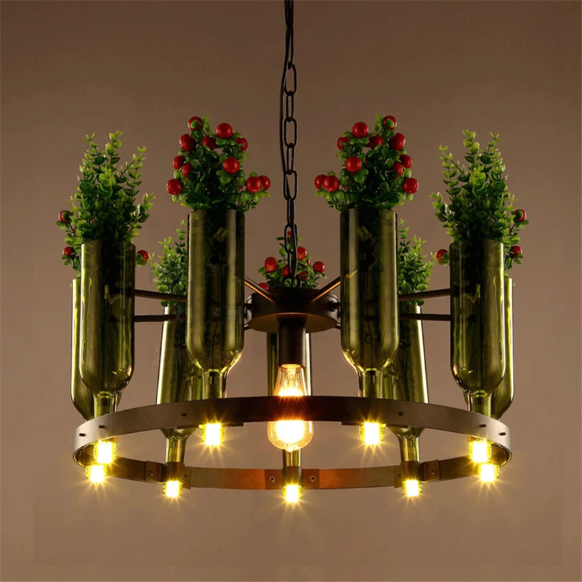 Modern Pastoral Style Pendant Lighting Fixtures With Glass Lampshade