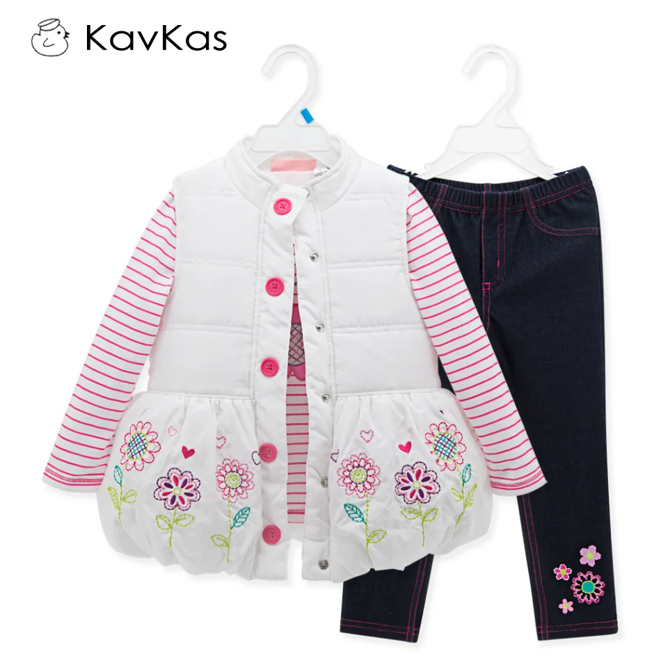 Детская теплая зимняя одежда Kavkas для девочек Осенние комплекты одежды детей