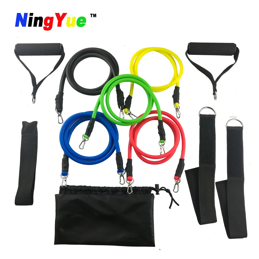 11Pcs/Set Pilates Latex Tubing Expanders Exercise Tubes Practical